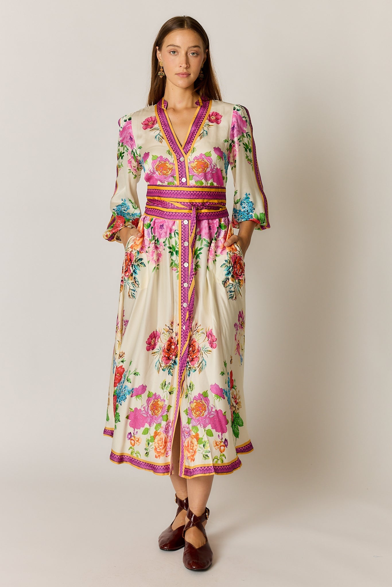 Image of Dresses. Product name - PRE SALE | Rubyyaya Liberte Maxi Cream in Cream colour by brand - Rubyyaya