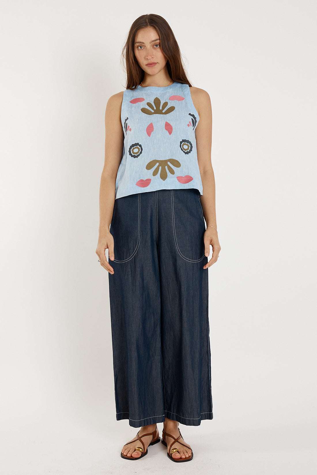 Rubyyaya Monoki Tank Chambray (Tan)