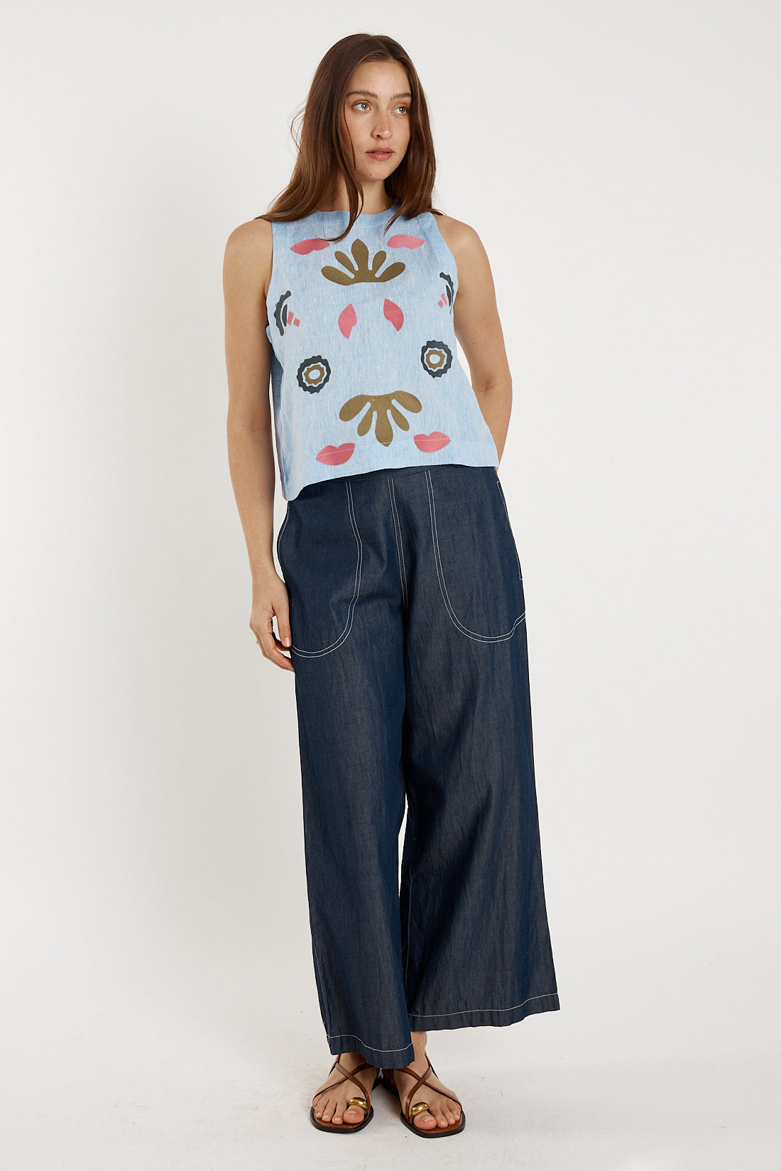 Rubyyaya Monoki Tank Chambray (Tan)