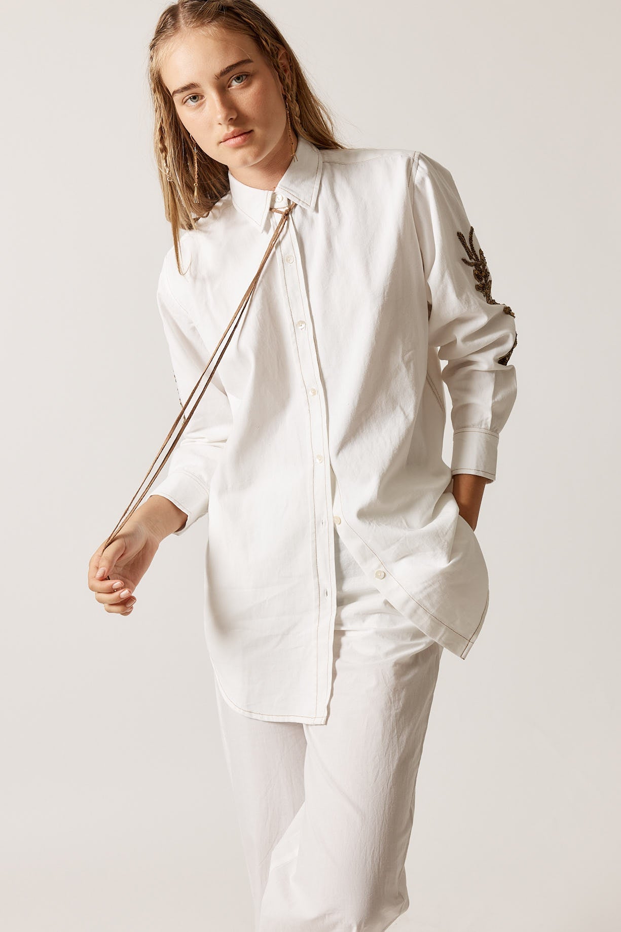 Image of Shirts. Product name - Rubyyaya Montana Shirt White in White colour by brand - Rubyyaya