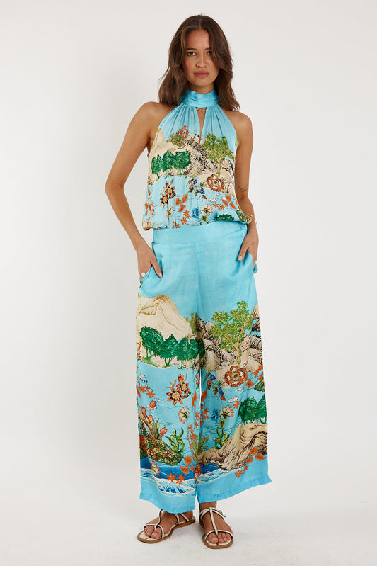 Image of a model wearing Pants. Productname: Rubyyaya Montpellier Pant Print in Print colour by brand - Rubyyaya