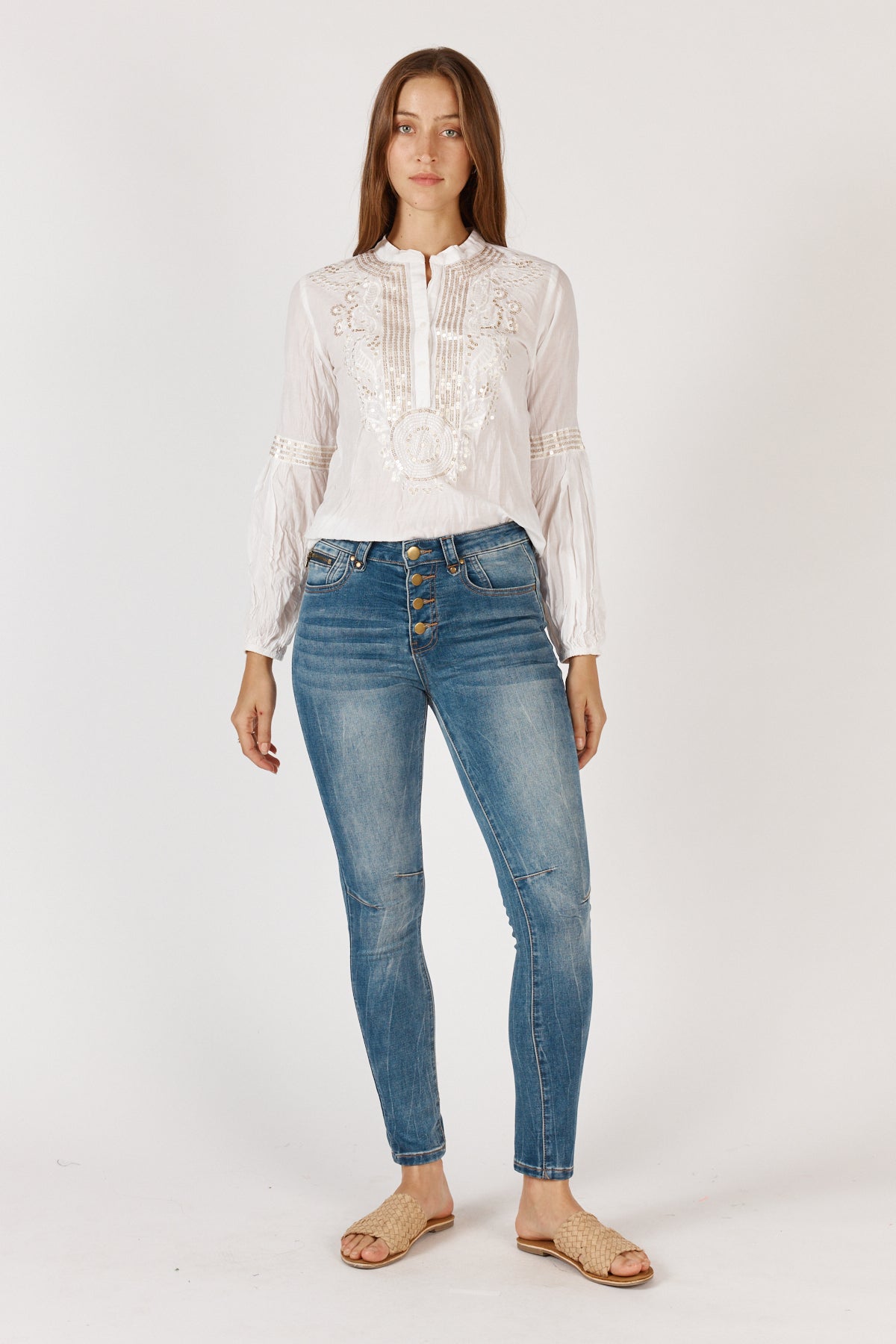 Image of Jeans. Product name - Rubyyaya Norma Jeans Denim Blue in Blue colour by brand - Rubyyaya