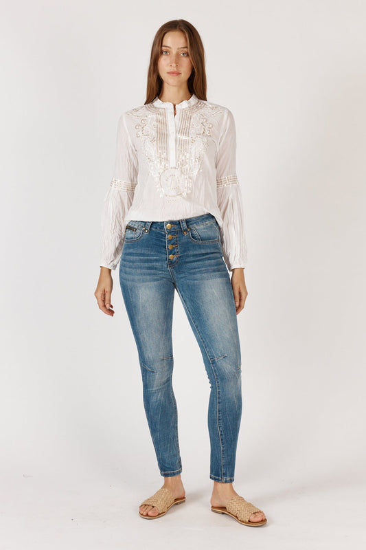 Image of Jeans. Product name - Rubyyaya Norma Jeans Denim Blue in Blue colour by brand - Rubyyaya