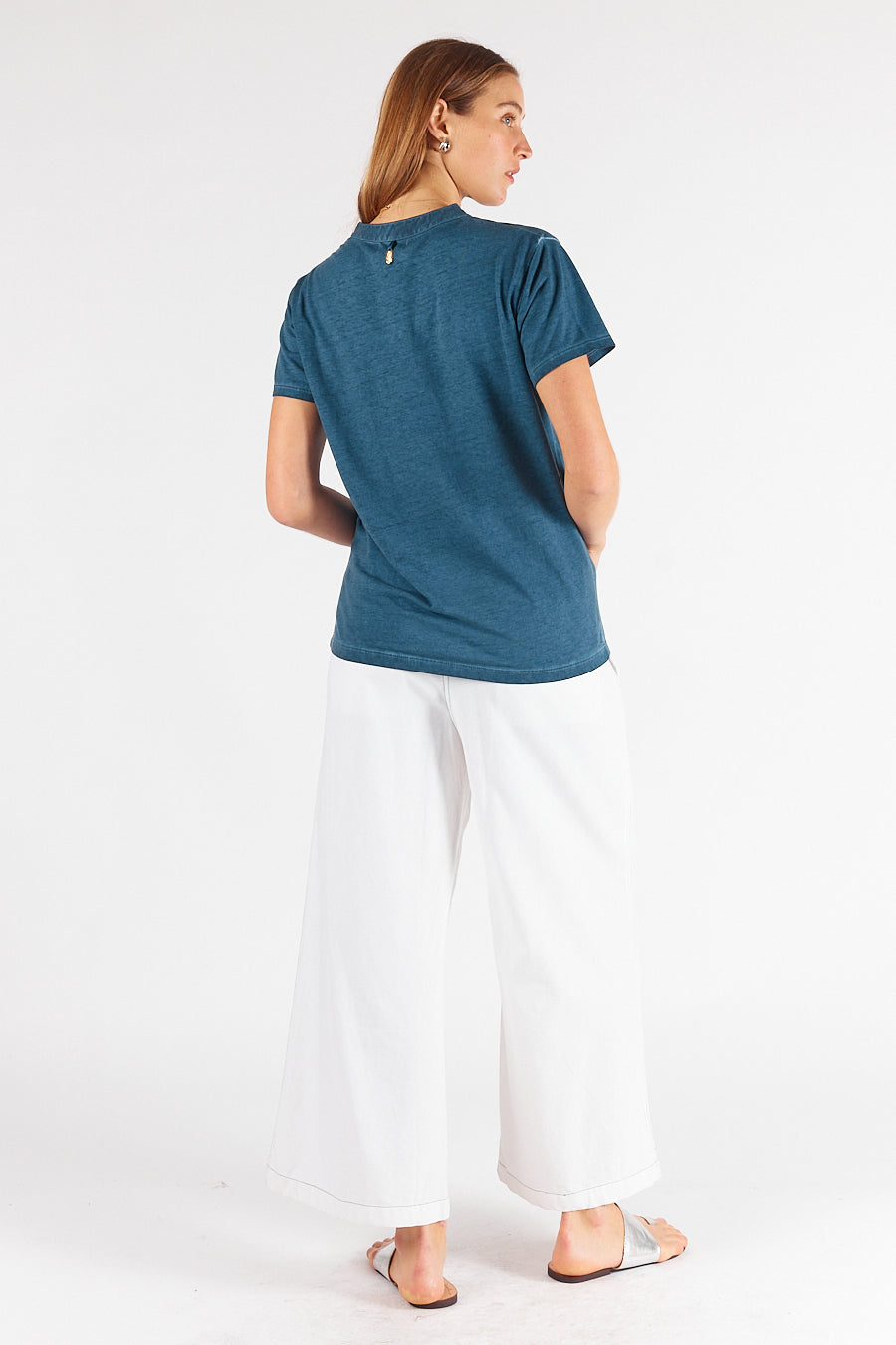 Rubyyaya Plain Collar T-Shirt (Navy)