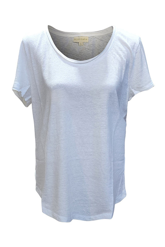 Image of T-Shirts. Productname: Rubyyaya Plain T-Shirt White in White colour by brand - Rubyyaya