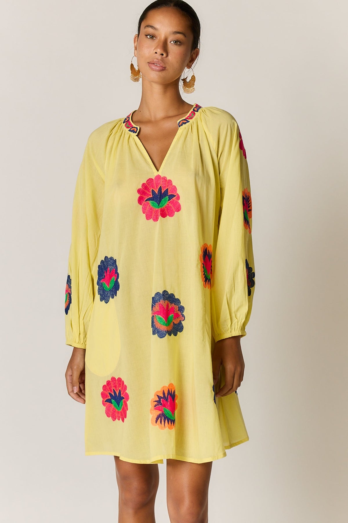 Rubyyaya Posey Tunic Dress (Lemon)