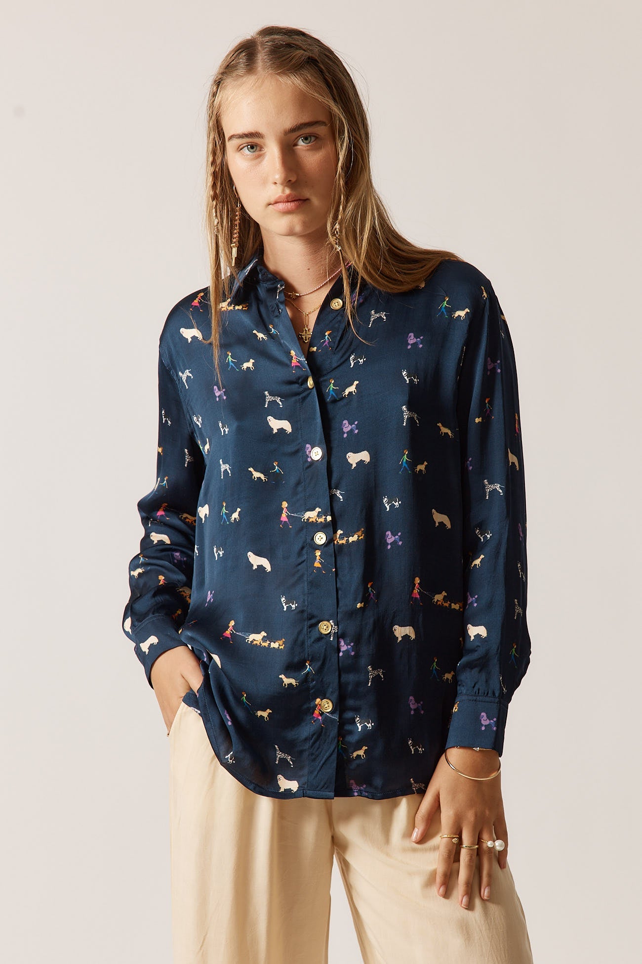 Rubyyaya Puppy Love Shirt (Navy)