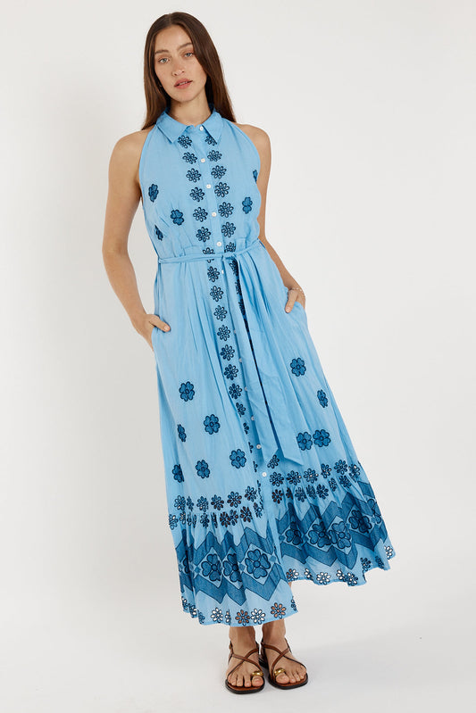 Image of Dresses. Productname: Rubyyaya Ravello Maxi Blue in Blue colour by brand - Rubyyaya
