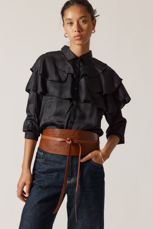 Image of Shirts. Product name - Rubyyaya Rome Shirt Black in Black colour by brand - Rubyyaya