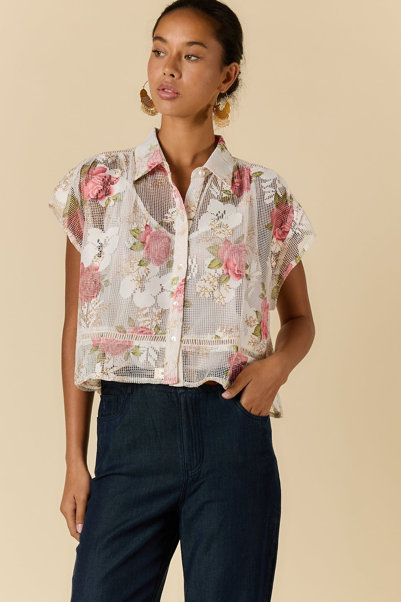 Rubyyaya Rose Shirt (White)