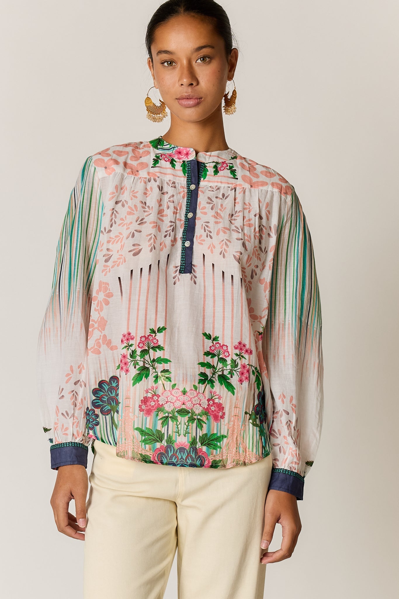 Image of Shirts. Product name - Rubyyaya Roseanne Shirt Multi in Multi colour by brand - Rubyyaya