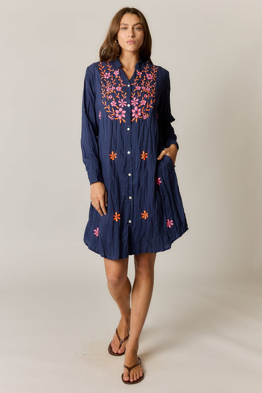 Image of Dresses. Product name - Rubyyaya Sasha Shirtmaker Navy in Navy colour by brand - Rubyyaya