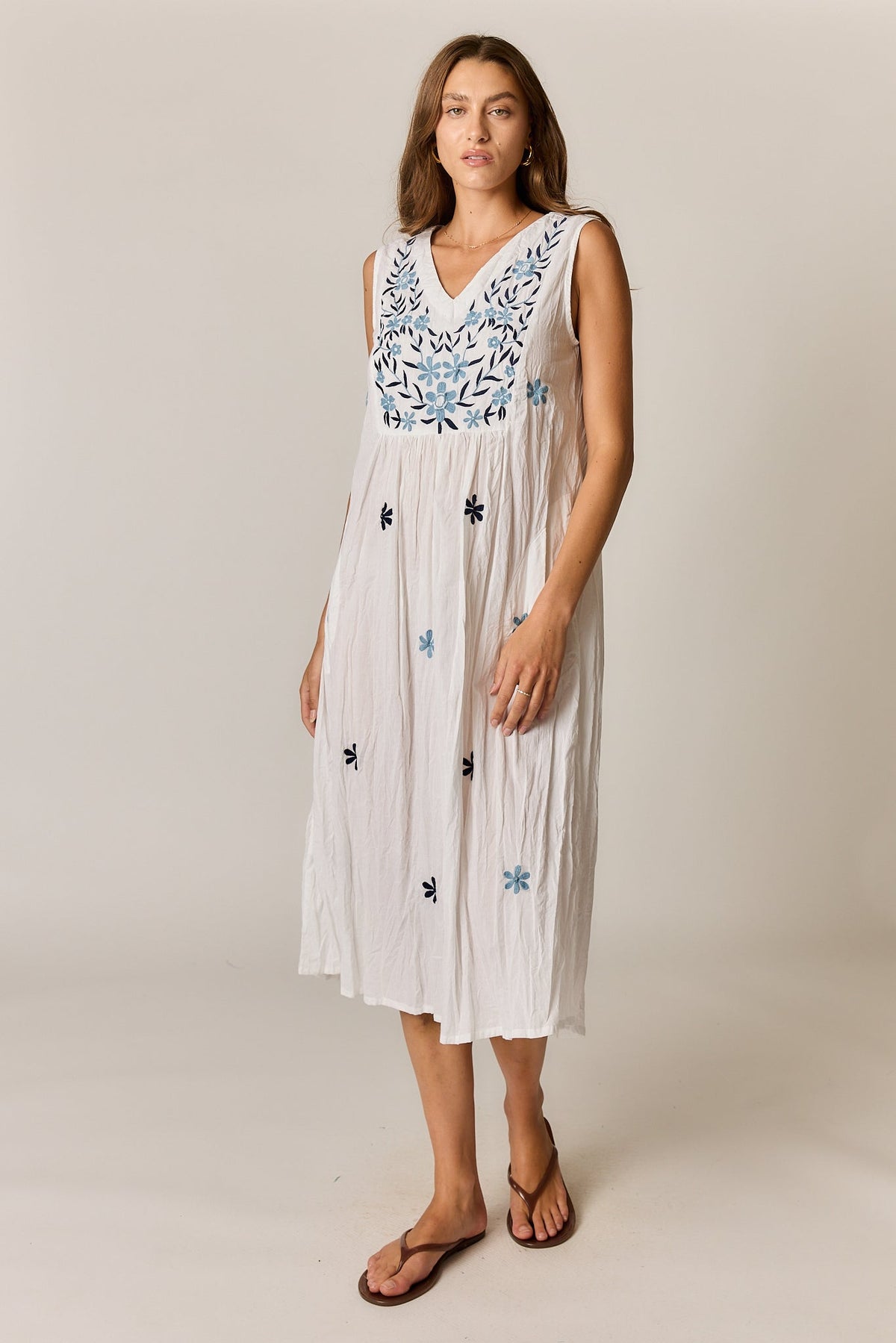 Image of Dresses. Product name - Rubyyaya Sasha Sundress White in White colour by brand - Rubyyaya