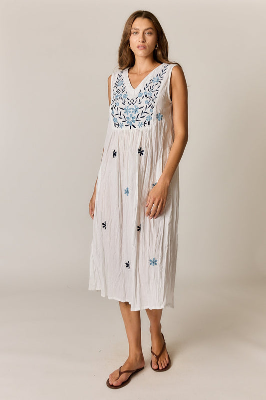 Image of Dresses. Product name - Rubyyaya Sasha Sundress White in White colour by brand - Rubyyaya