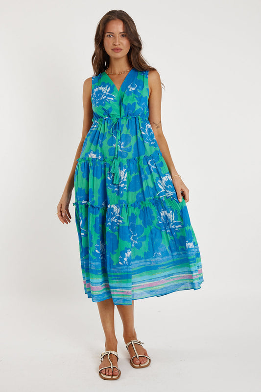 Image of Dresses. Productname: Rubyyaya Sunrise Midi Blue in Blue colour by brand - Rubyyaya
