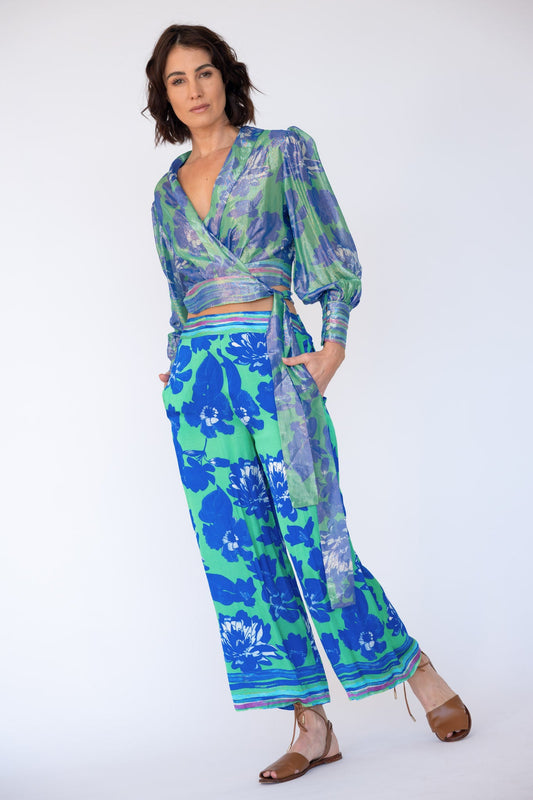 Image of Shirts. Productname: Rubyyaya Sunrise Wrap Shirt Blue in Blue colour by brand - Rubyyaya