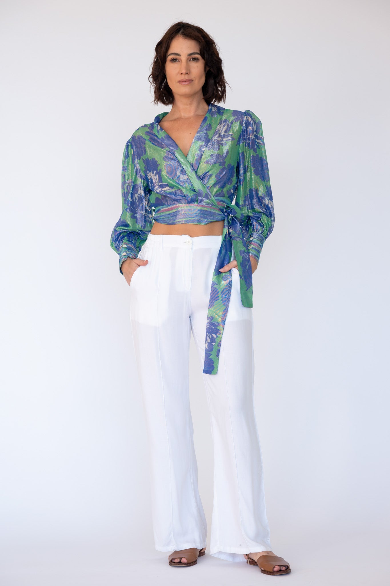 Rubyyaya Sunrise Wrap Shirt (Blue)