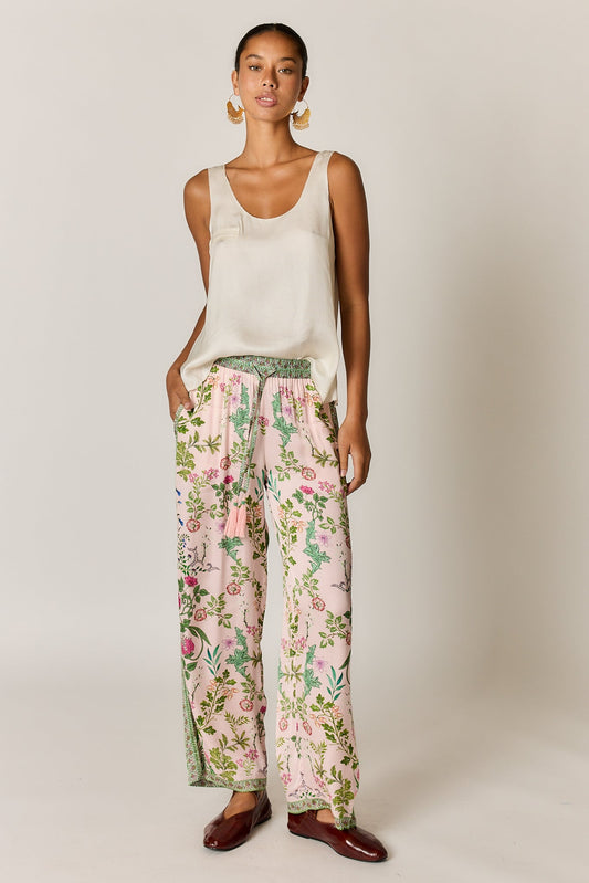 Image of a model wearing Pants. Product name - PRE SALE | Rubyyaya Tatiana Pant Pink in Pink colour by brand - Rubyyaya