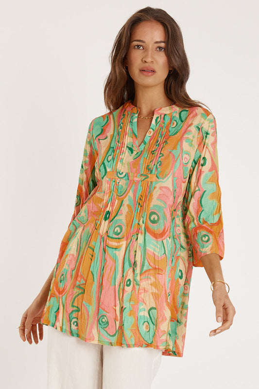 Image of a model wearing Outerwear. Productname: Rubyyaya Upstream Tunic in Tunic colour by brand - Rubyyaya