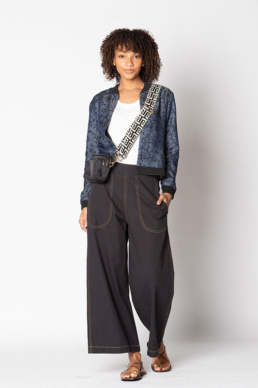 Image of a model wearing Pants. Productname: Rubyyaya Pula Pant Charcoal in Charcoal colour by brand - Rubyyaya