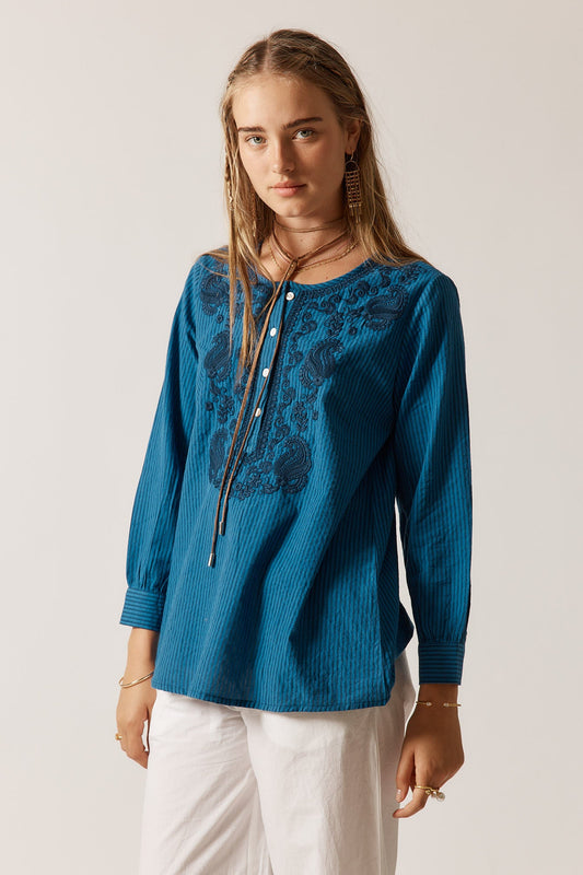 Image of Shirts. Product name - Rubyyaya Westward Shirt Stripe in Stripe colour by brand - Rubyyaya