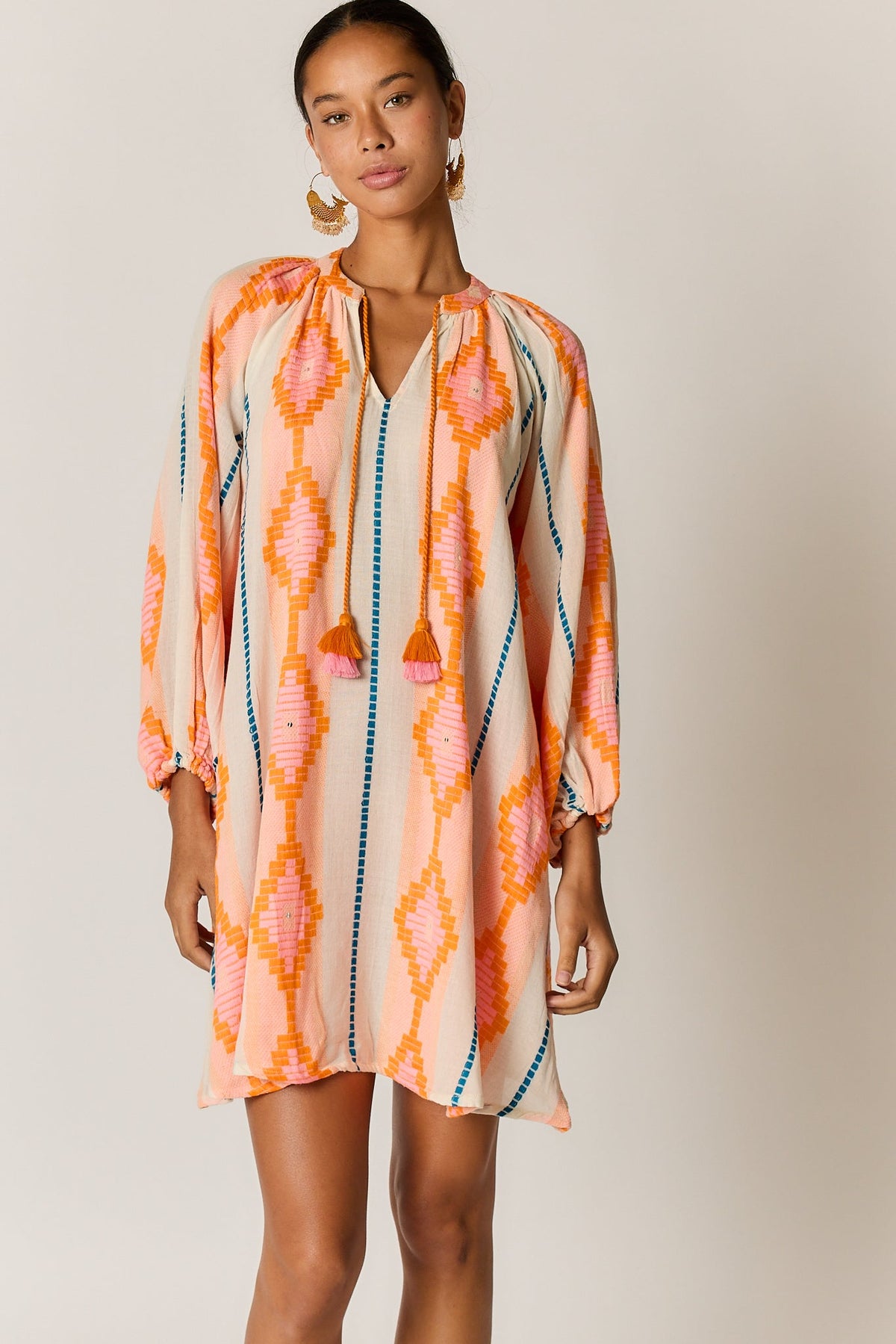 Image of Dresses. Product name - Rubyyaya Zeinert Tunic Dress Orange in Orange colour by brand - Rubyyaya