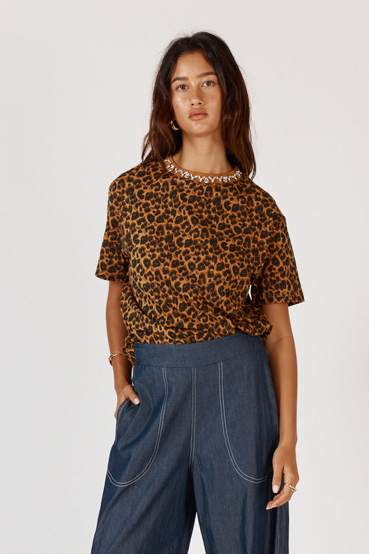 Image of Shirts. Productname: Rubyyaya Zsa Zsa T Shirt Leopard in Leopard colour by brand - Rubyyaya