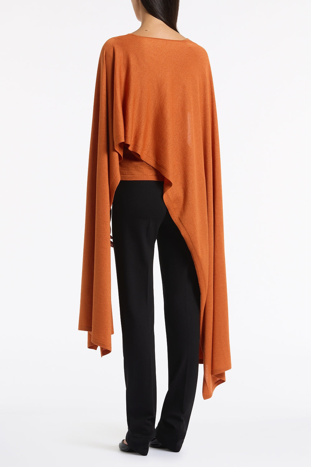 Carla Zampatti Russet Metallic Merino Knit Wrap (Orange)
