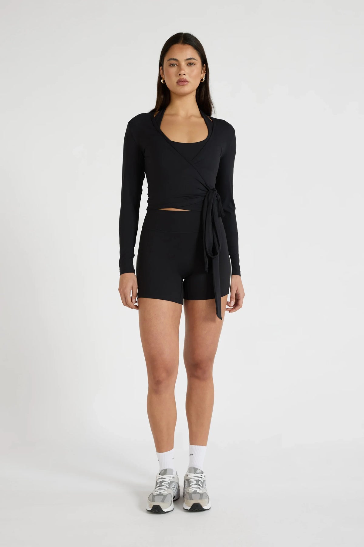 ALLFENIX CloudCore Lite Long Sleeve Wrap Top (Black)