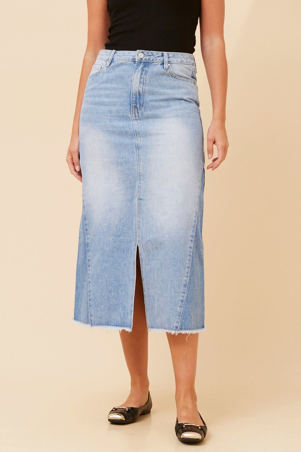 LIZBETH MIDI SKIRT (Denim)