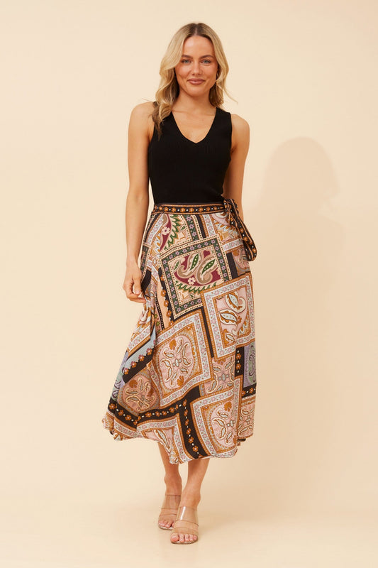 IVONE TRUE WRAP MAXI SKIRT (Multi)