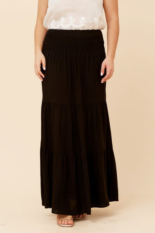 Caroline Morgan Australia BETTINA SOLID MAXI SKIRT (Black)