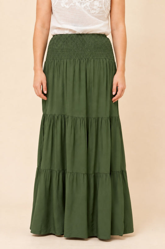 Caroline Morgan Australia BETTINA SOLID MAXI SKIRT (Khaki)