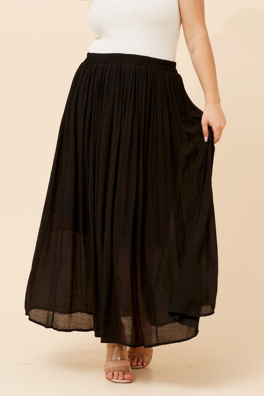 LAYTON SOLID MAXI SKIRT (Black)
