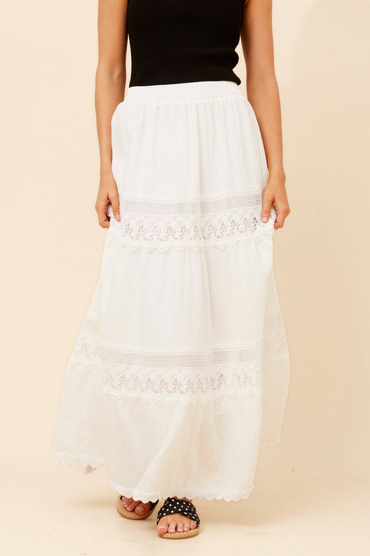 Caroline Morgan Australia ODITI LACE MAXI SKIRT (White)