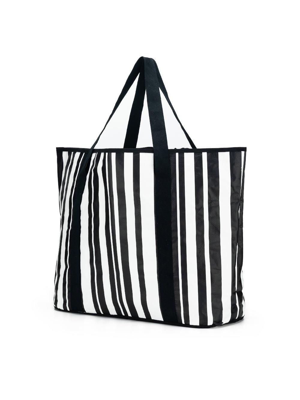 Black Caviar Designs Sabbia Beach Bag Large Stripe (Black)