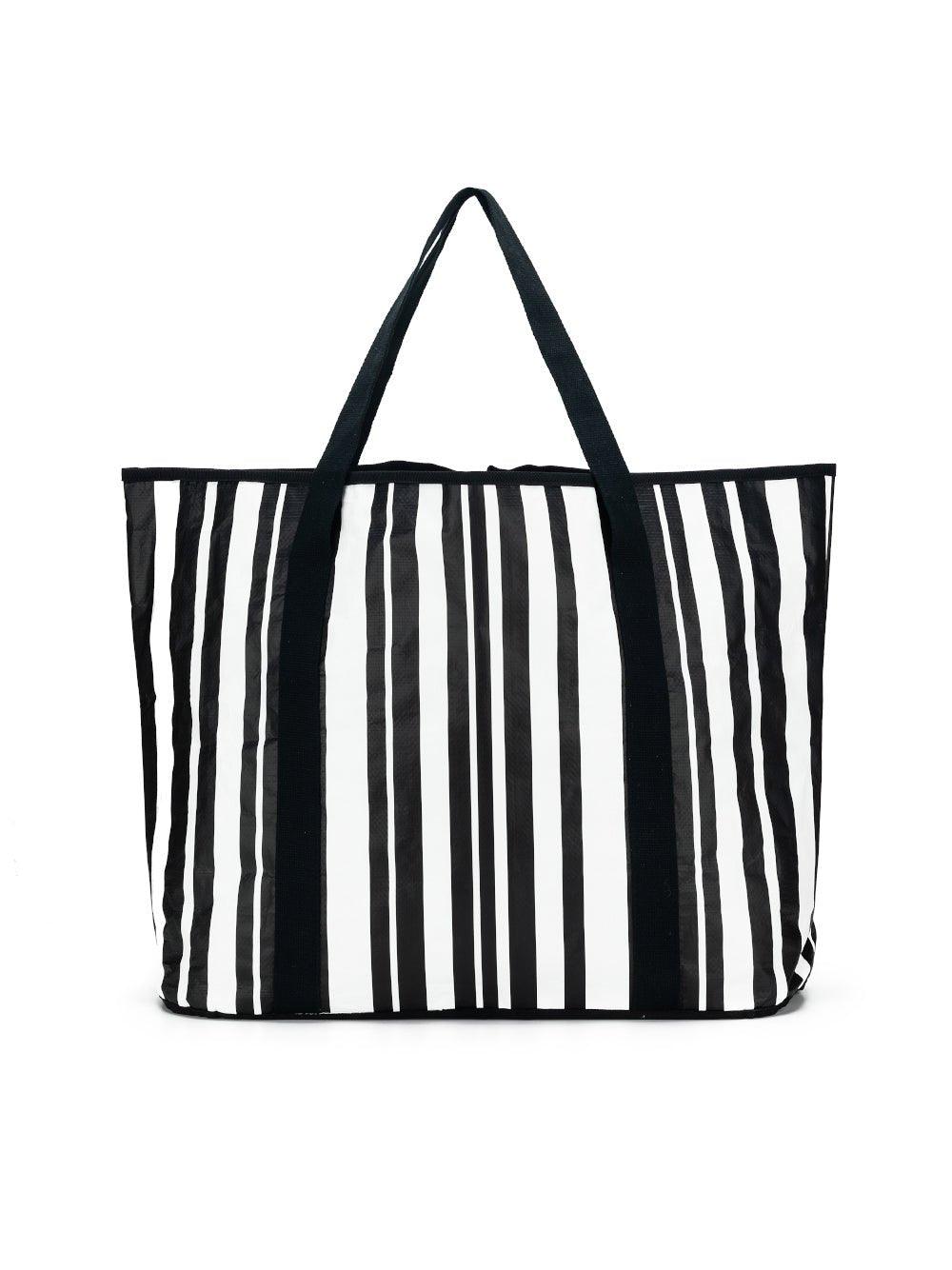 Image of Bags. Product name - Sabbia Beach Bag Large Black Stripe in Black colour by brand - Black Caviar Designs