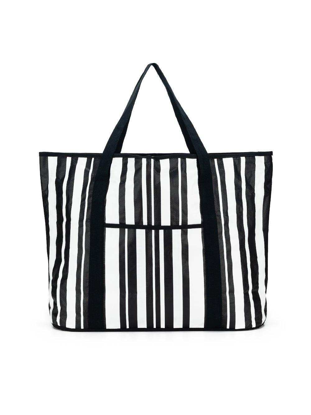 Black Caviar Designs Sabbia Beach Bag Large Stripe (Black)