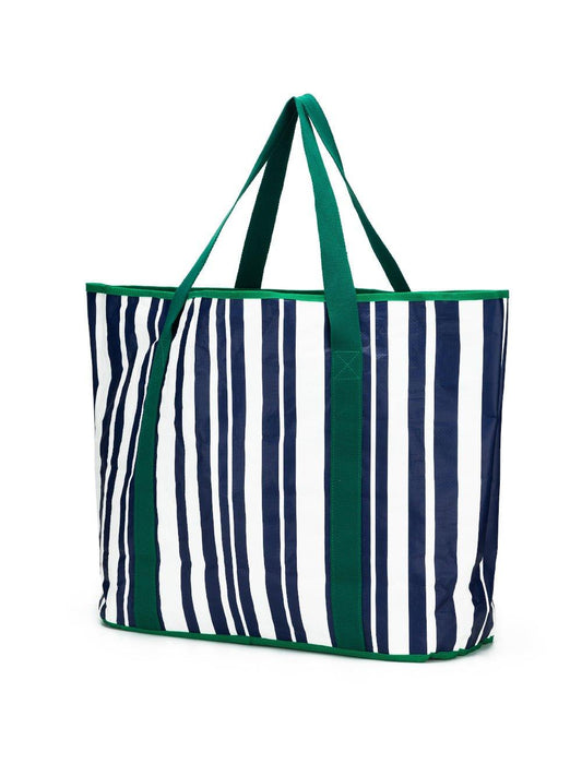 Black Caviar Designs Sabbia Beach Bag Large Stripe (Green)