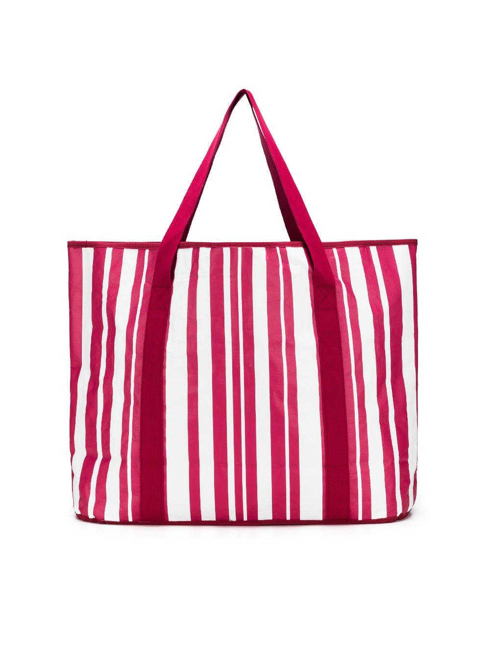 Image of Bags. Product name - Sabbia Beach Bag Large Pink Stripe in Pink colour by brand - Black Caviar Designs