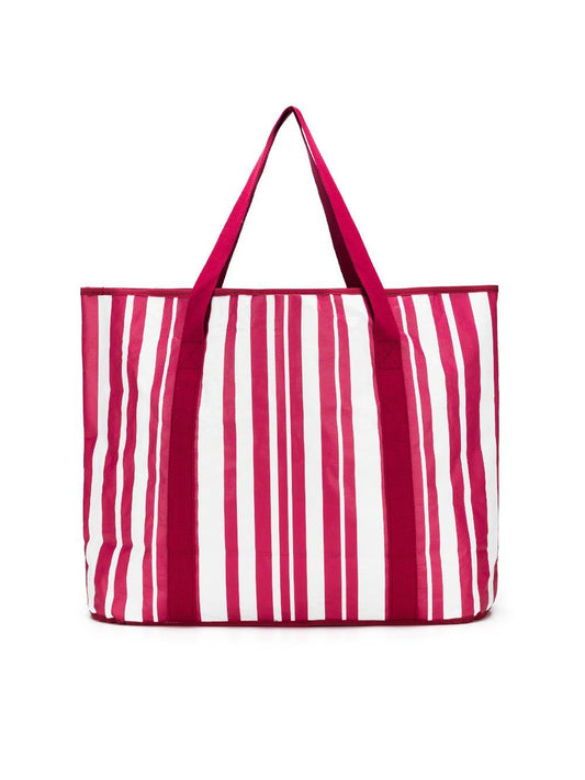 Image of Bags. Product name - Sabbia Beach Bag Large Pink Stripe in Pink colour by brand - Black Caviar Designs