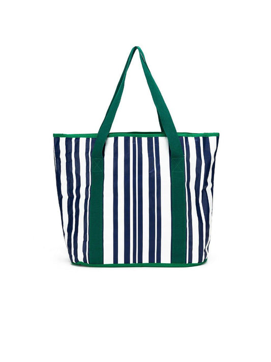 Image of Bags. Product name - Sabbia Beach Bag Small Green Stripe in Green colour by brand - Black Caviar Designs