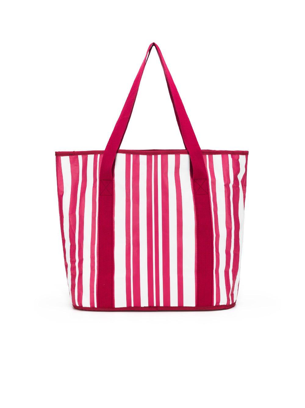 Image of Bags. Product name - Sabbia Beach Bag Small Pink Stripe in Pink colour by brand - Black Caviar Designs