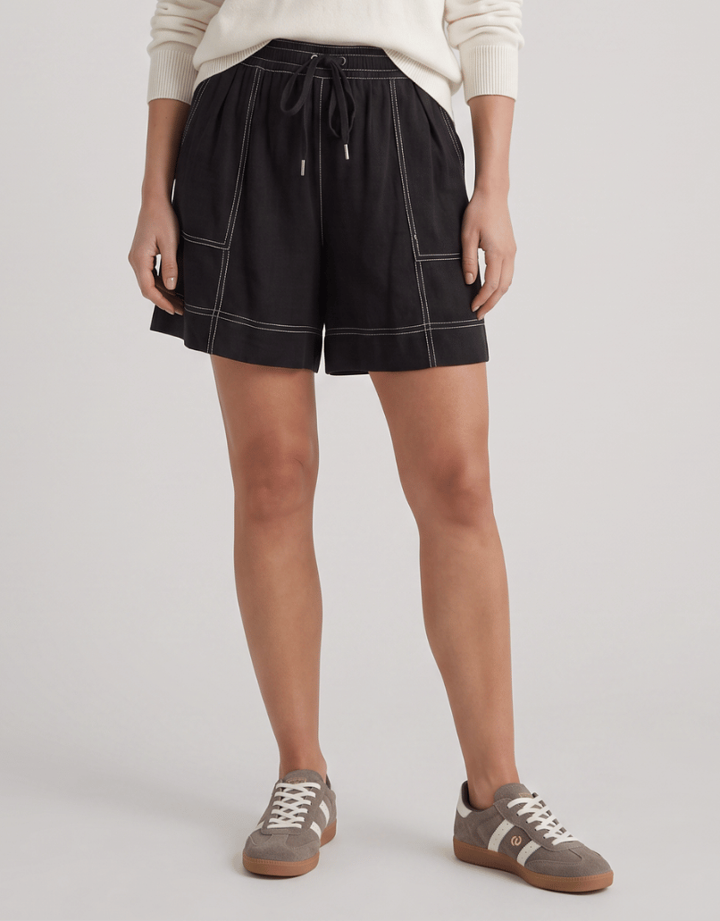 Image of a model wearing Shorts. Product name - Sage Short Black in Black colour by brand - Foxwood