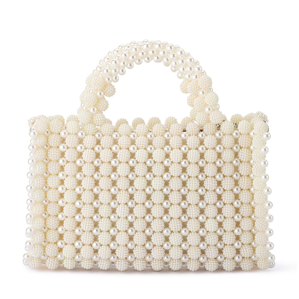 Olga Berg SALLY Beaded Top Handle (Ivory)