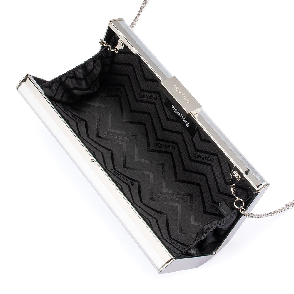 Olga Berg SAMANTHA Slimline Clutch (Silver)