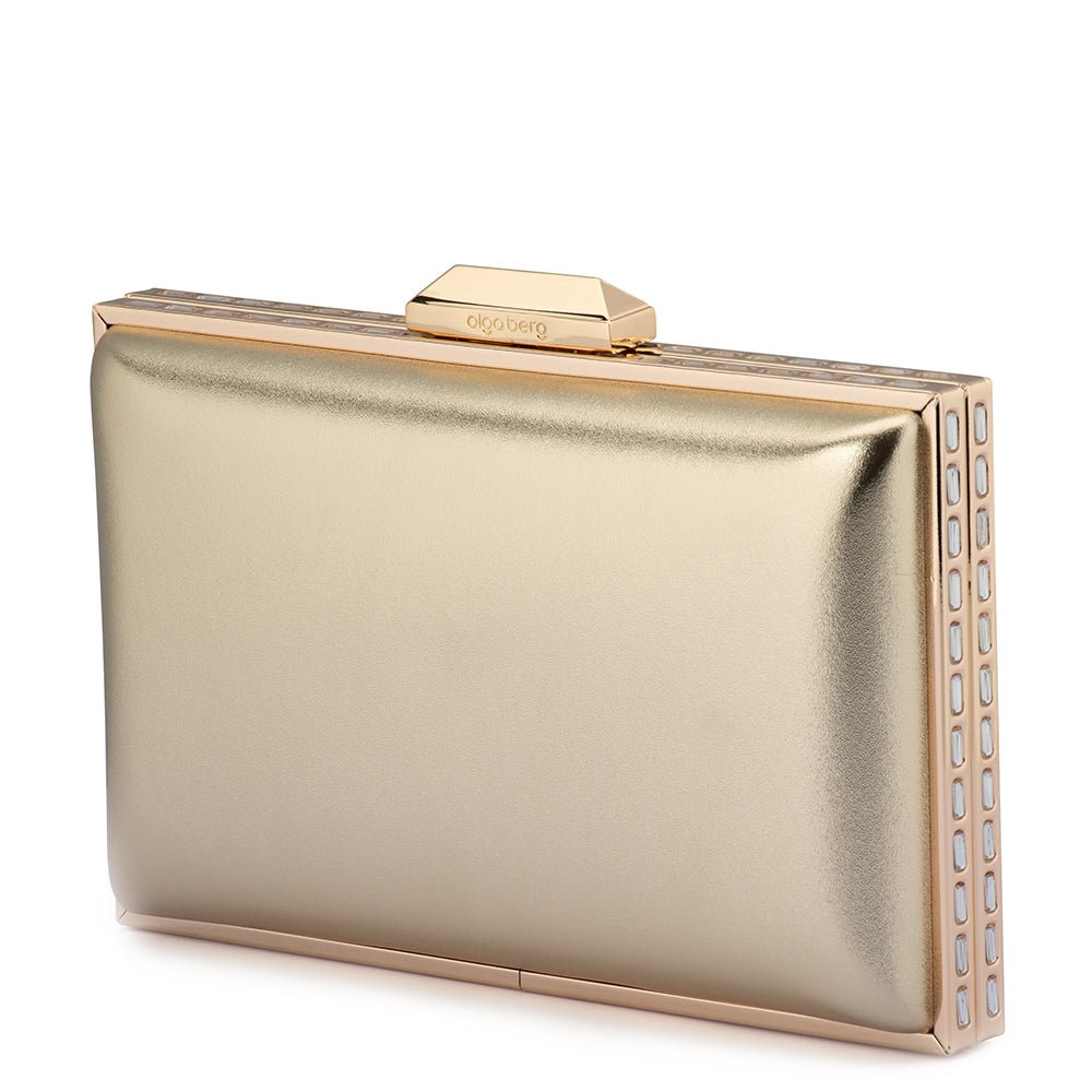 Olga Berg SAMMI Crystal Frame Clutch (Gold)