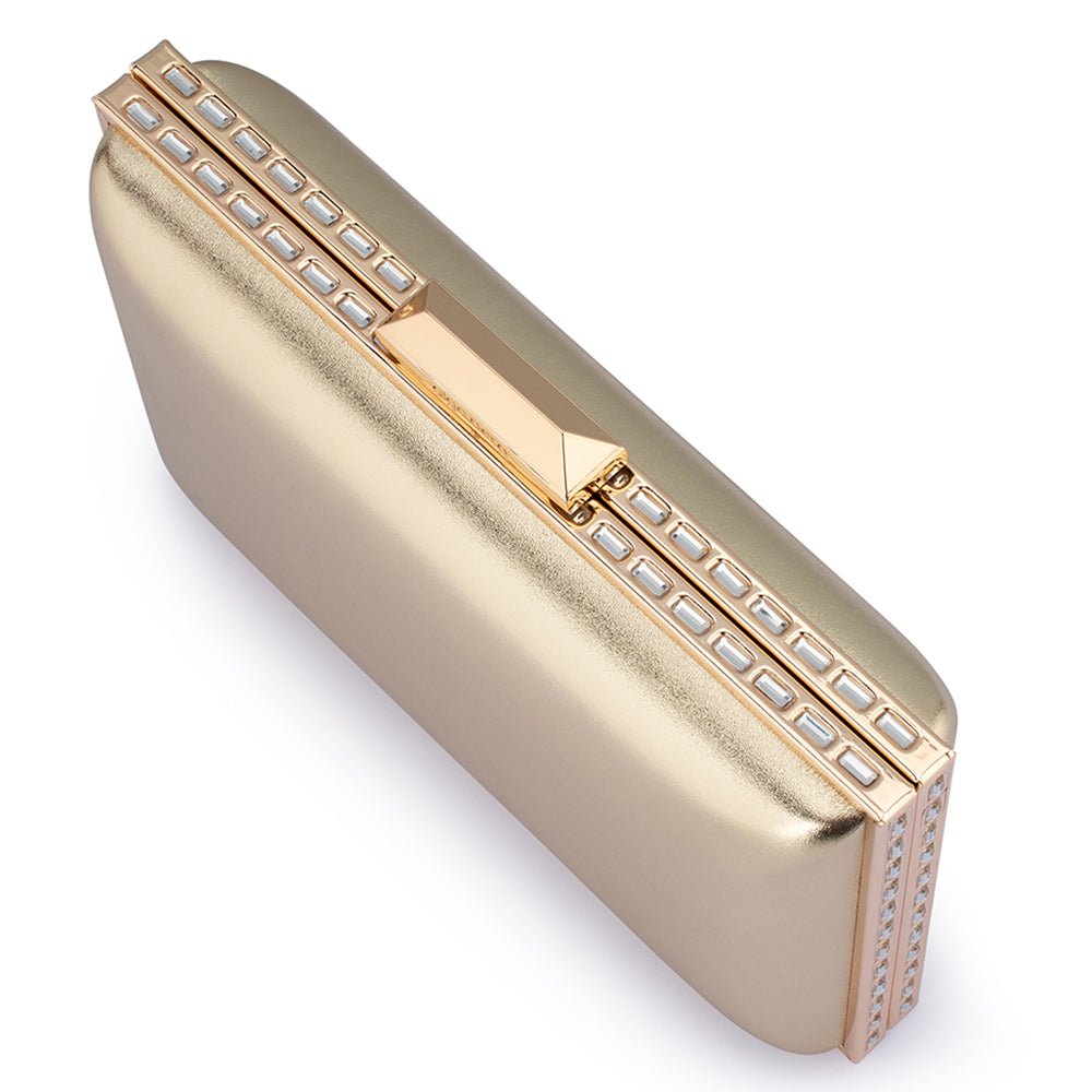 Olga Berg SAMMI Crystal Frame Clutch (Gold)