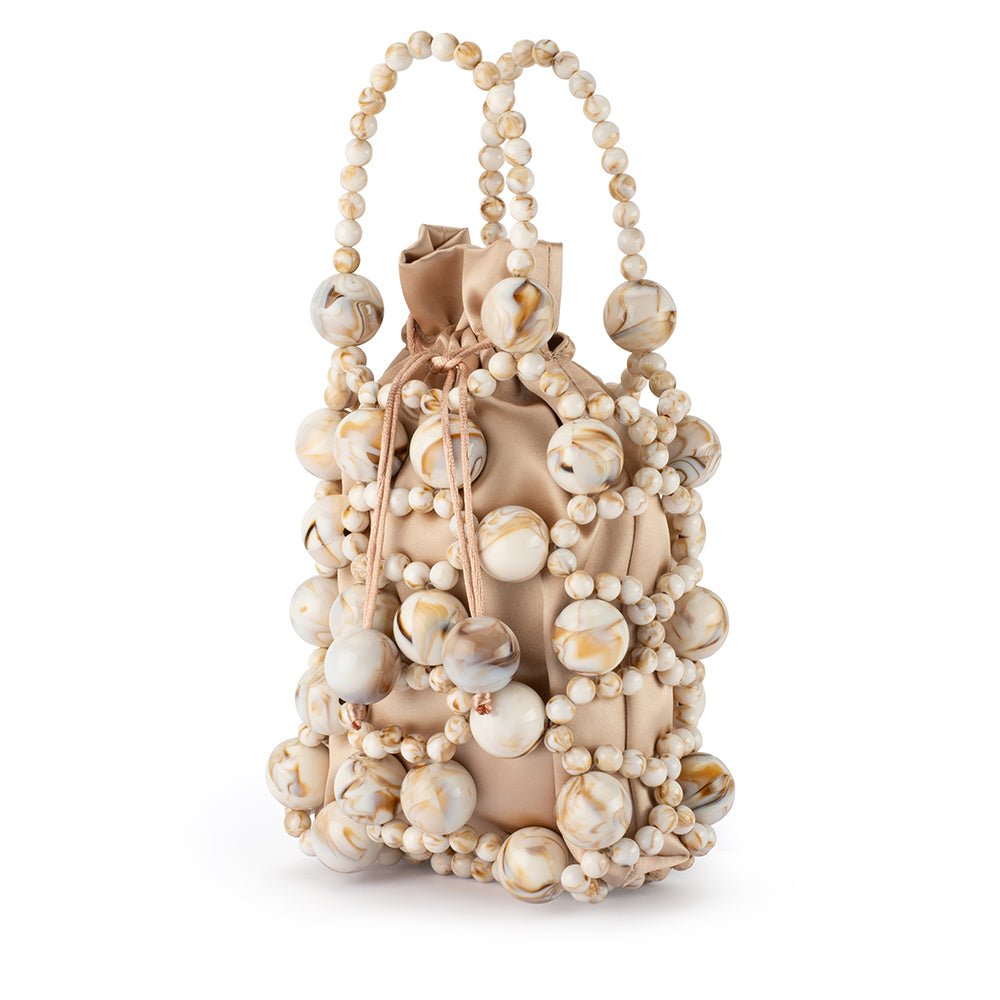 Olga Berg SAMMY Beaded Cage Bag (Natural)