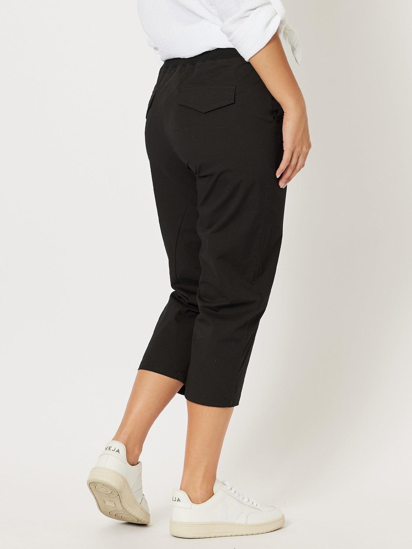 Threadz Santorini Cotton Capri Pant (Black)
